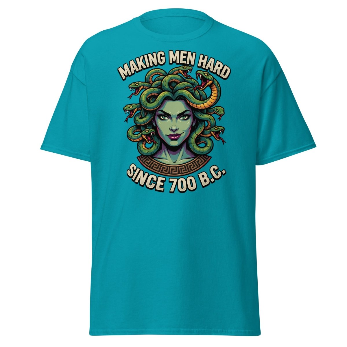 Medusa "Making Men Hard" Since 700 BC T-Shirt - Tropical Blue - TeeRipple