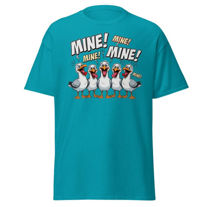 Mine Mine Mine Seagulls T-Shirt | Funny Cartoon Tee - Tropical Blue - TeeRipple