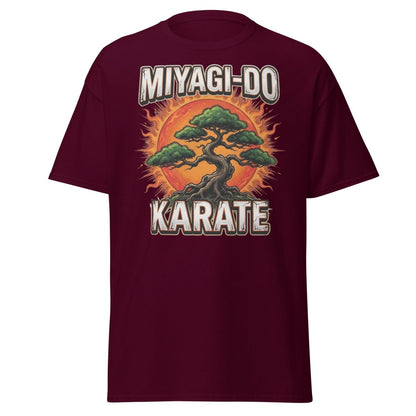 Miyagi - Do Karate Bonsai T-Shirt – Karate Kid Inspired - Maroon - TeeRipple