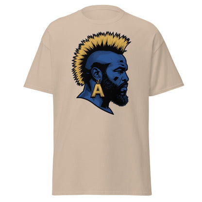 Mohawk Punk Rocker T-Shirt – Comic Book Style Tee - Sand - TeeRipple
