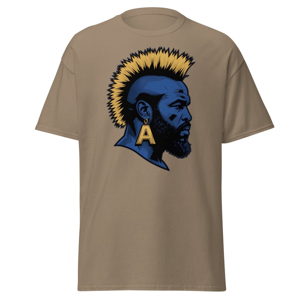 Mohawk Punk Rocker T-Shirt – Comic Book Style Tee - Brown Savana - TeeRipple