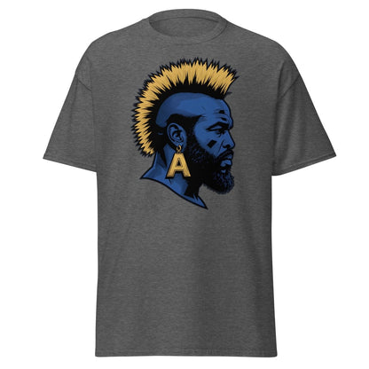 Mohawk Punk Rocker T-Shirt – Comic Book Style Tee - Dark Heather - TeeRipple