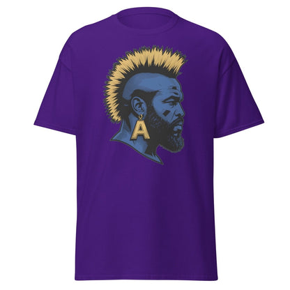 Mohawk Punk Rocker T-Shirt – Comic Book Style Tee - Purple - TeeRipple