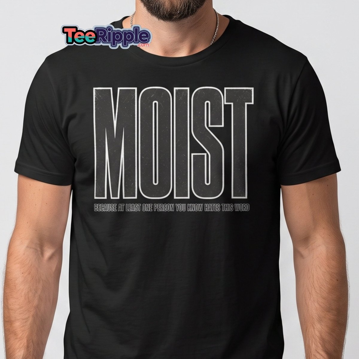 MOIST Funny Graphic Tee – Word Everyone Hates - Maroon - TeeRipple