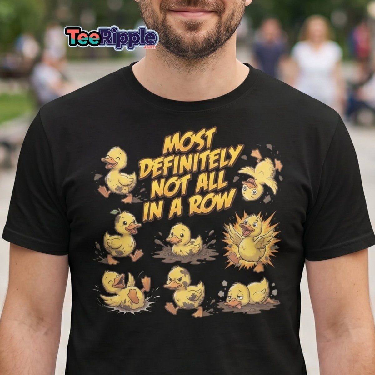 Most Definitely Not All In A Row Ducks T-Shirt - Maroon - TeeRipple