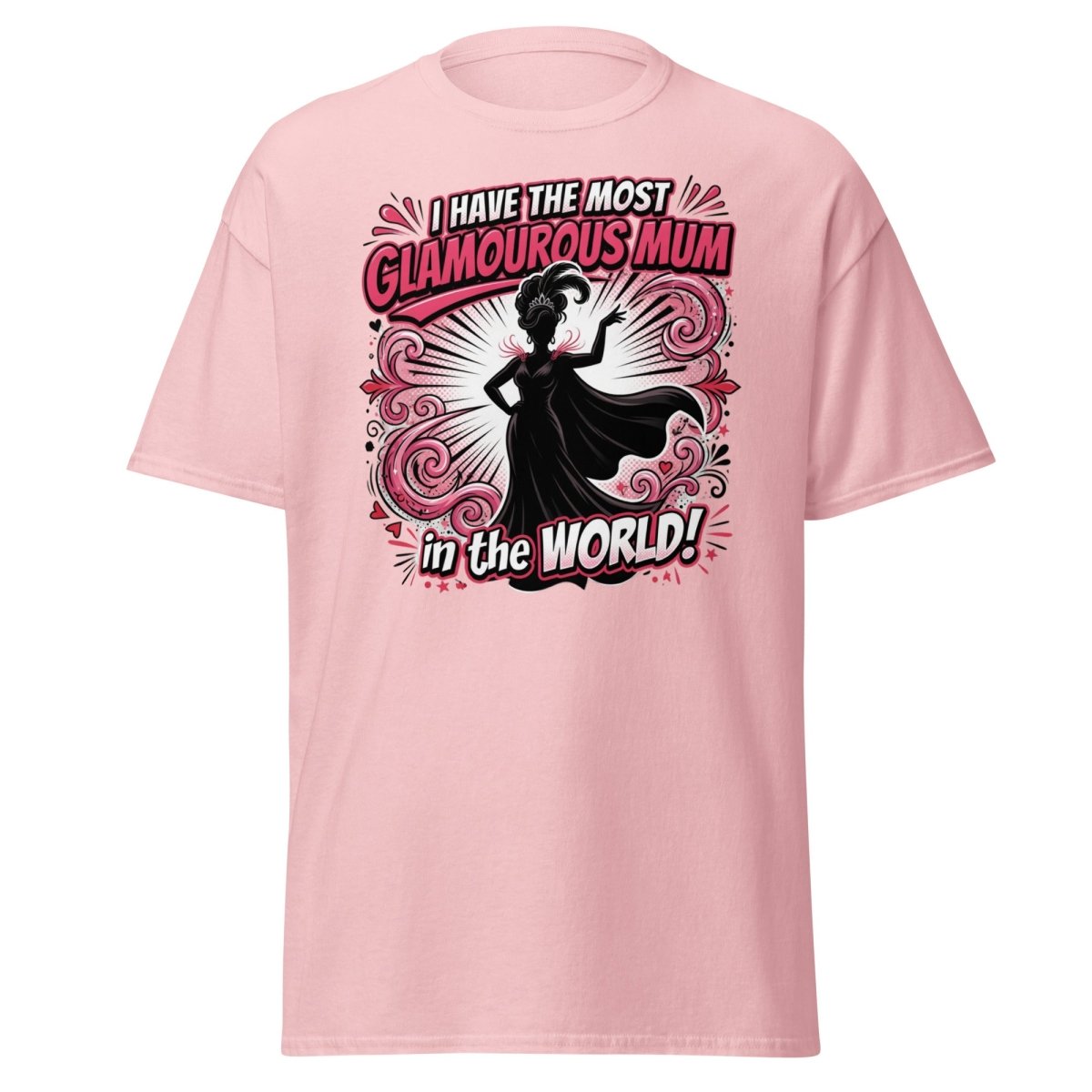 Most Glamourous Mum in the World T-Shirt – Pink Glam Design - Light Pink - TeeRipple