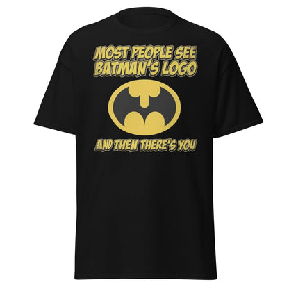 Most People See Batman's Logo T-Shirt Funny Meme Tee - Black - TeeRipple