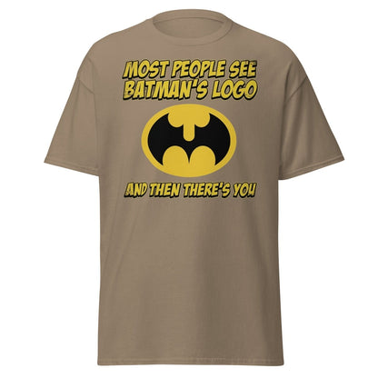 Most People See Batman's Logo T-Shirt Funny Meme Tee - Brown Savana - TeeRipple