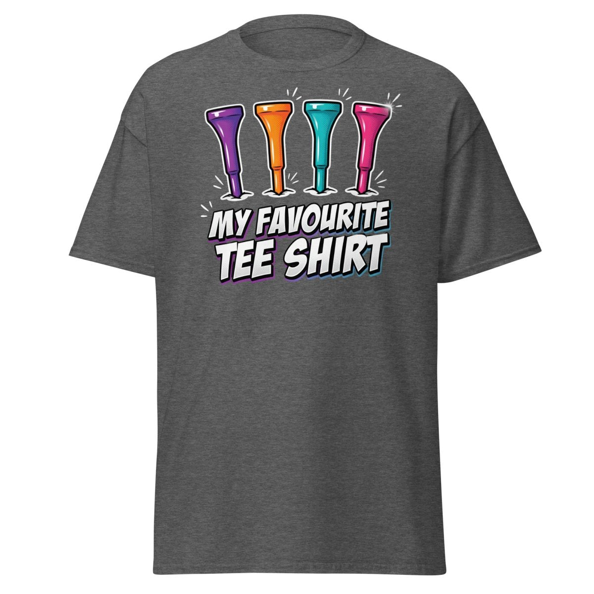 My Favourite Tee Shirt Golf Pun T-Shirt - Dark Heather - TeeRipple