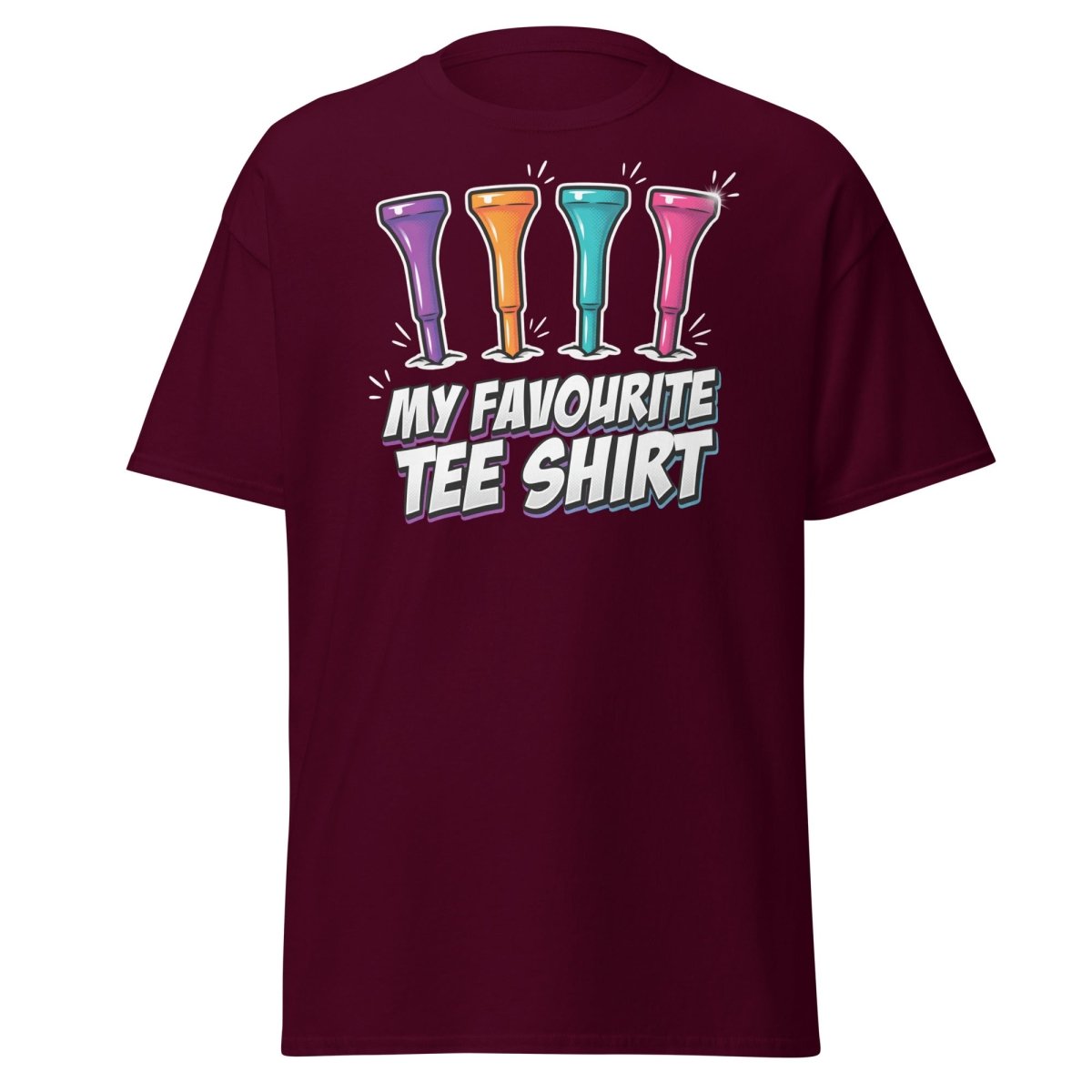 My Favourite Tee Shirt Golf Pun T-Shirt - Maroon - TeeRipple