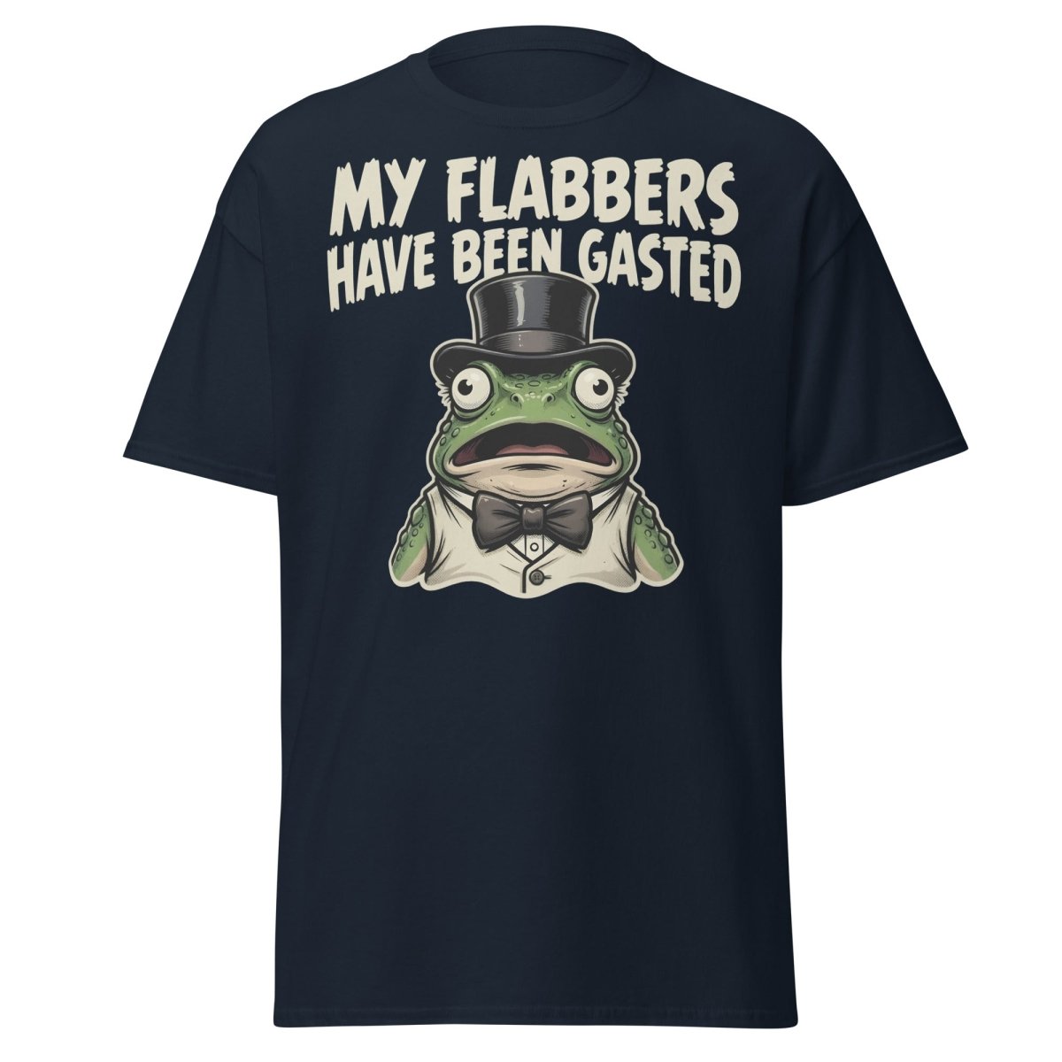 My Flabbers Have Been Gasted Frog T-Shirt | Funny Tee - Navy - TeeRipple