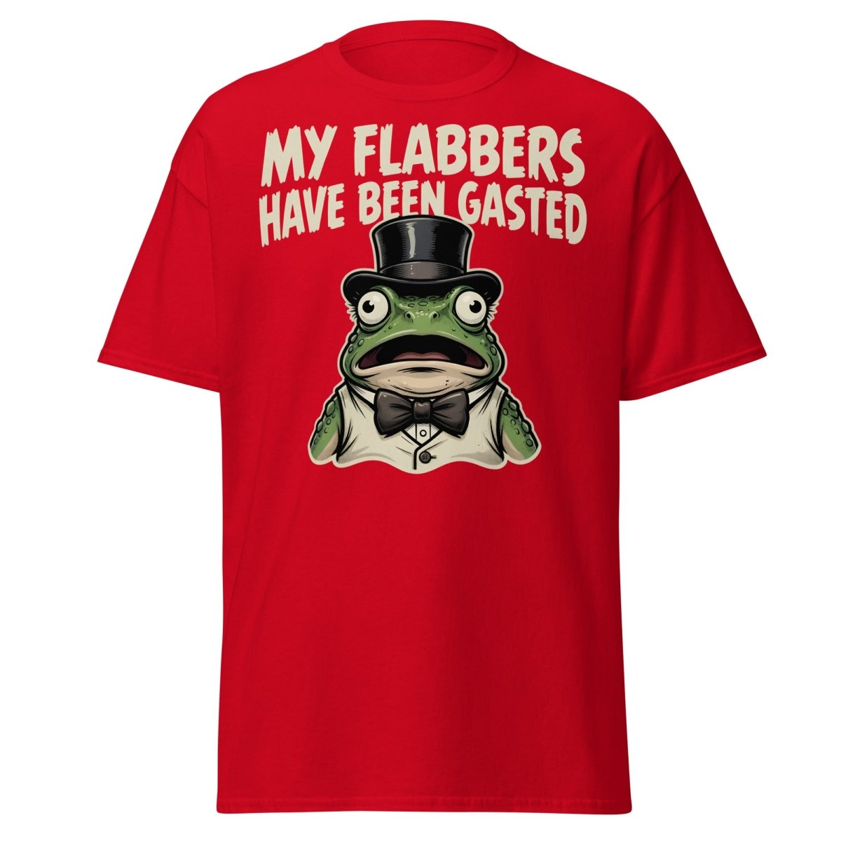 My Flabbers Have Been Gasted Frog T-Shirt | Funny Tee - Red - TeeRipple