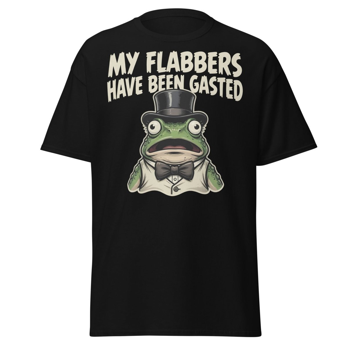 My Flabbers Have Been Gasted Frog T-Shirt | Funny Tee - Black - TeeRipple