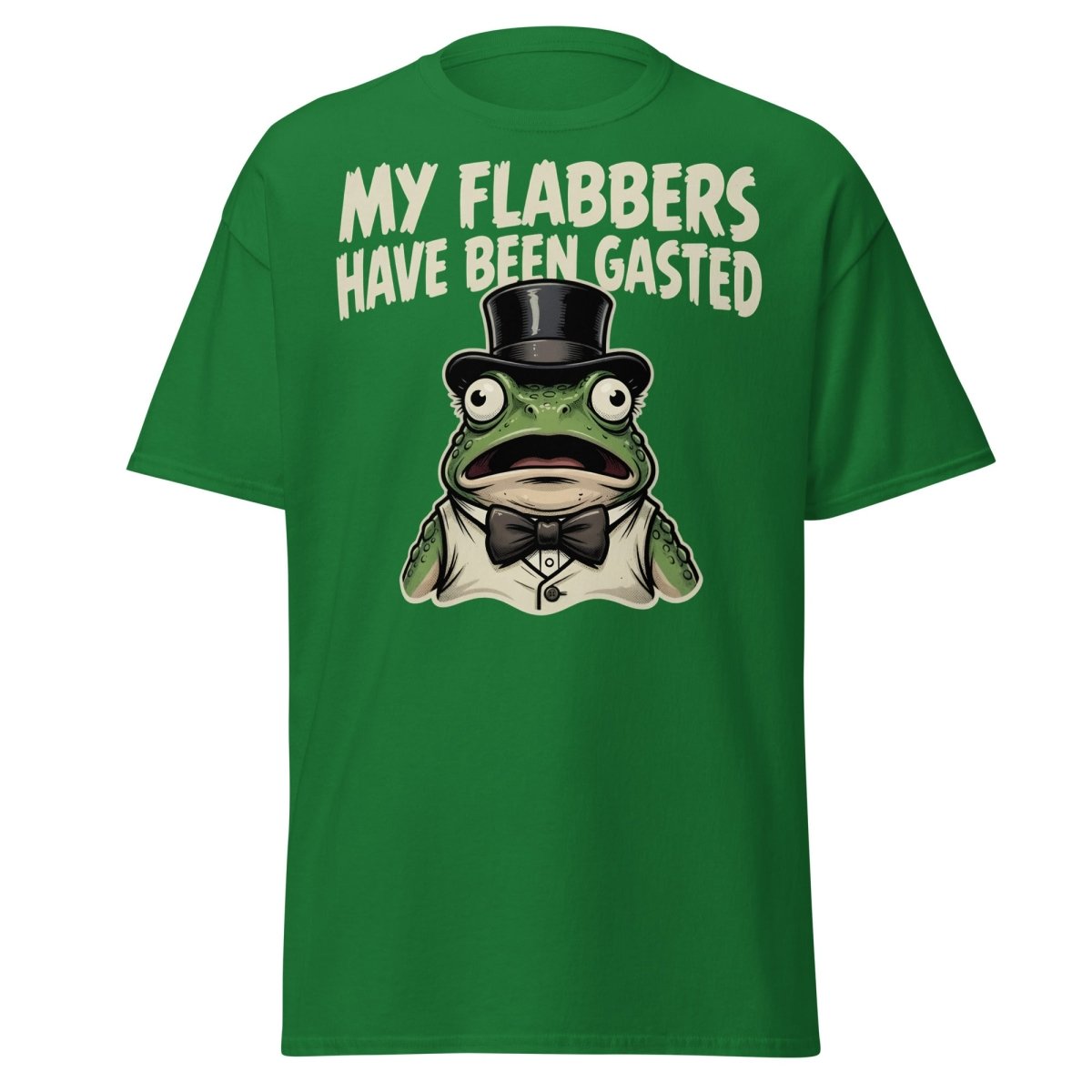 My Flabbers Have Been Gasted Frog T-Shirt | Funny Tee - Turf Green - TeeRipple
