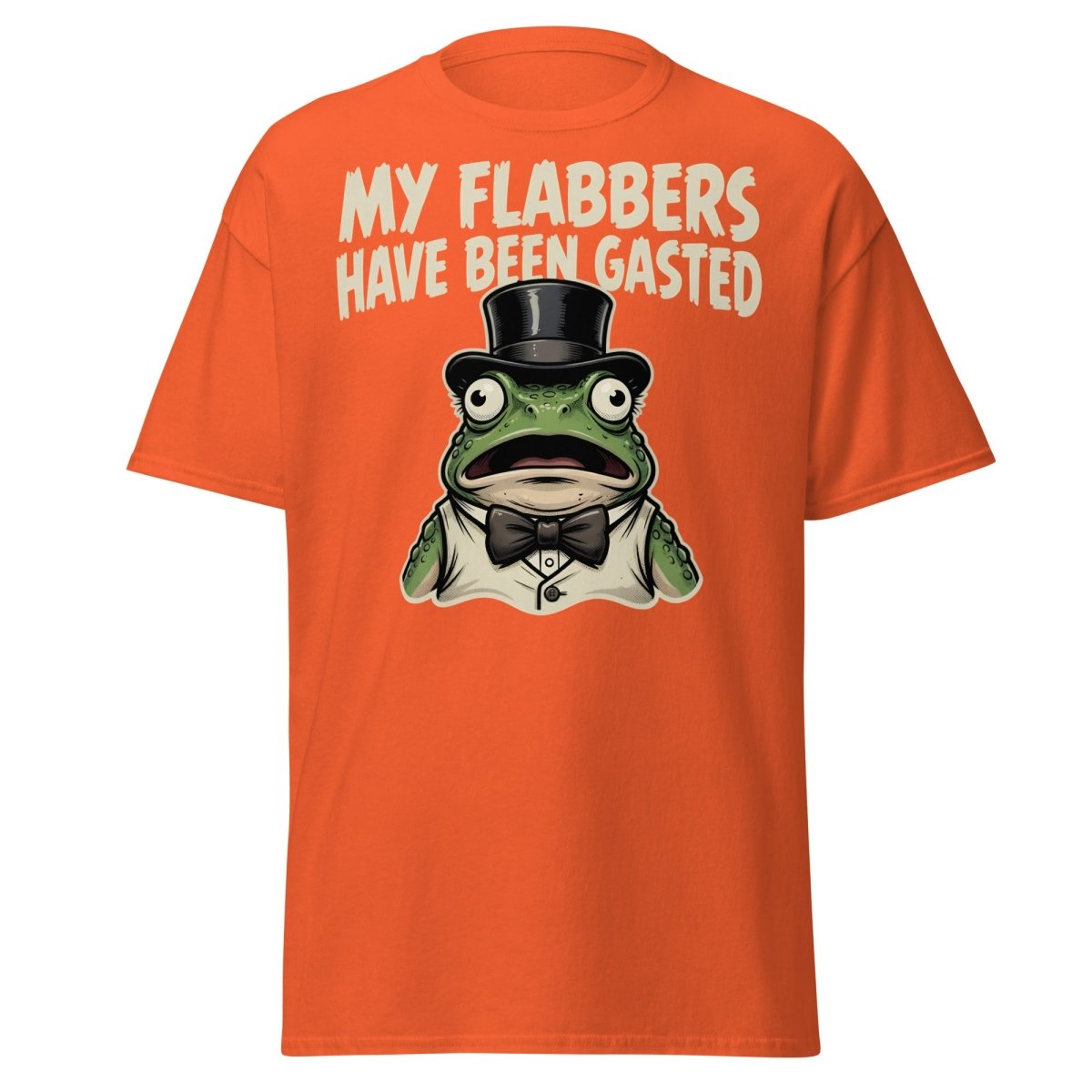 My Flabbers Have Been Gasted Frog T-Shirt | Funny Tee - Orange - TeeRipple