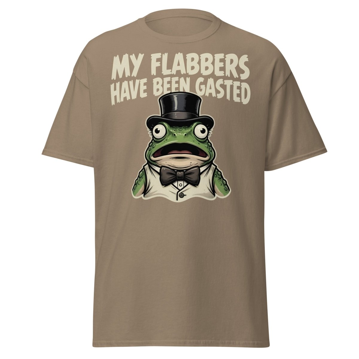 My Flabbers Have Been Gasted Frog T-Shirt | Funny Tee - Brown Savana - TeeRipple