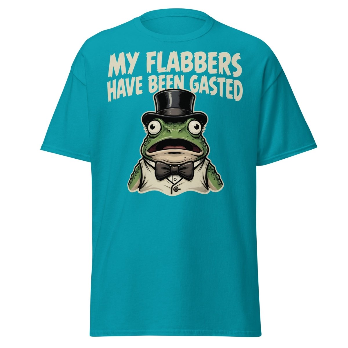 My Flabbers Have Been Gasted Frog T-Shirt | Funny Tee - Tropical Blue - TeeRipple