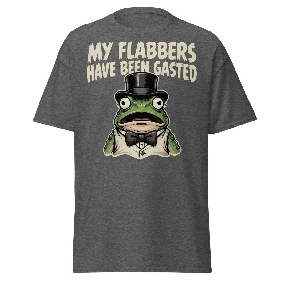 My Flabbers Have Been Gasted Frog T-Shirt | Funny Tee - Dark Heather - TeeRipple