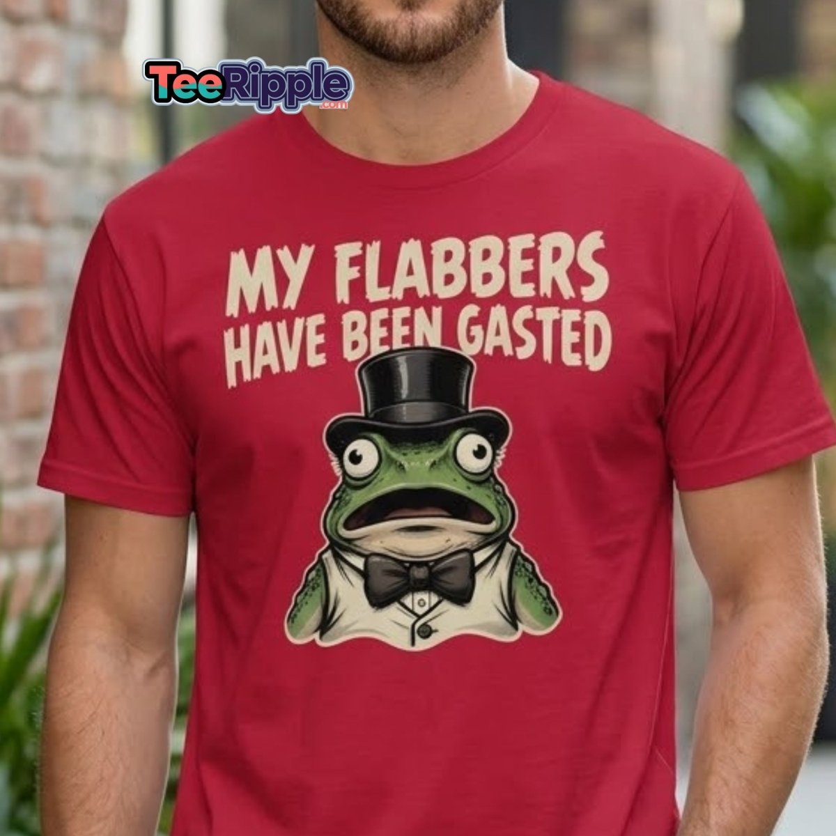 My Flabbers Have Been Gasted Frog T-Shirt | Funny Tee - Maroon - TeeRipple