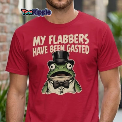 My Flabbers Have Been Gasted Frog T-Shirt | Funny Tee - Maroon - TeeRipple