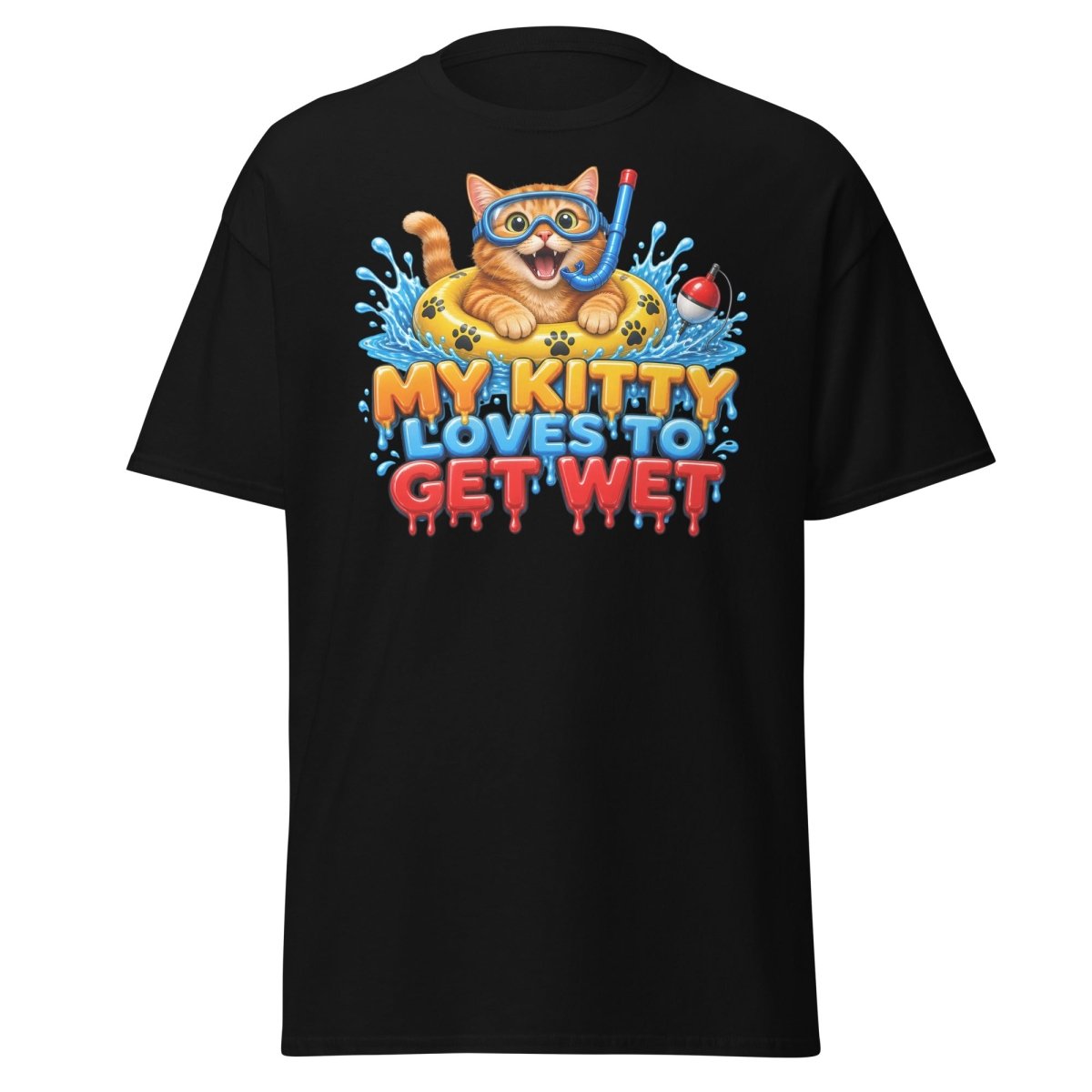 My Kitty Loves To Get Wet Tee - Black - TeeRipple