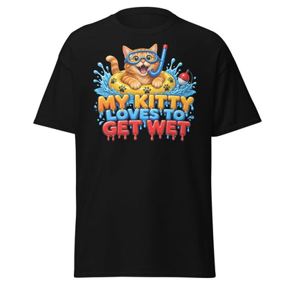 My Kitty Loves To Get Wet Tee - Black - TeeRipple