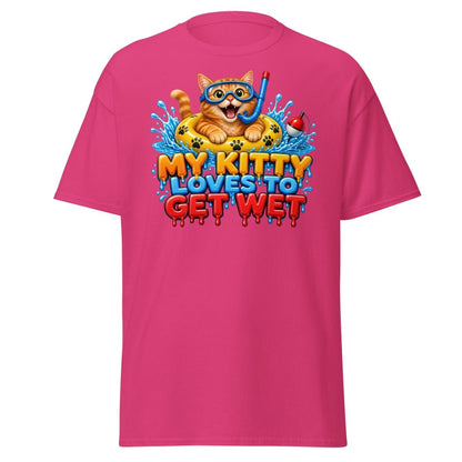 My Kitty Loves To Get Wet Tee - Heliconia - TeeRipple