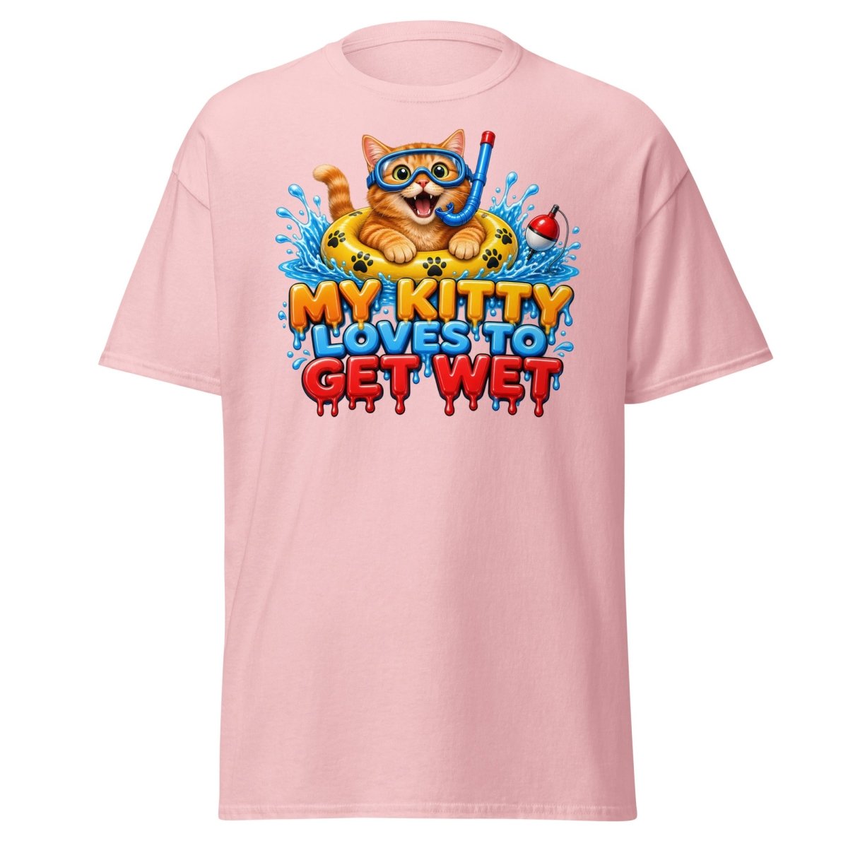 My Kitty Loves To Get Wet Tee - Light Pink - TeeRipple