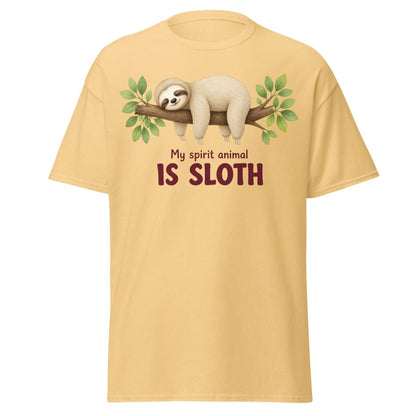 My Spirit Animal Is Sloth Funny Tee - Yellow Haze - TeeRipple