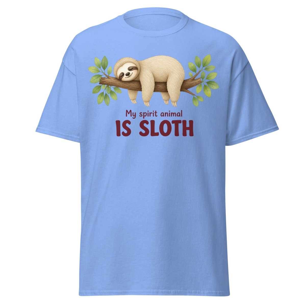 My Spirit Animal Is Sloth Funny Tee - Carolina Blue - TeeRipple