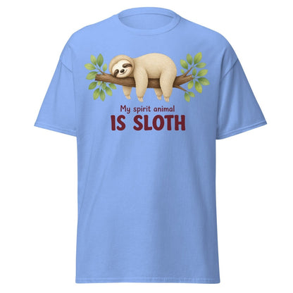 My Spirit Animal Is Sloth Funny Tee - Carolina Blue - TeeRipple