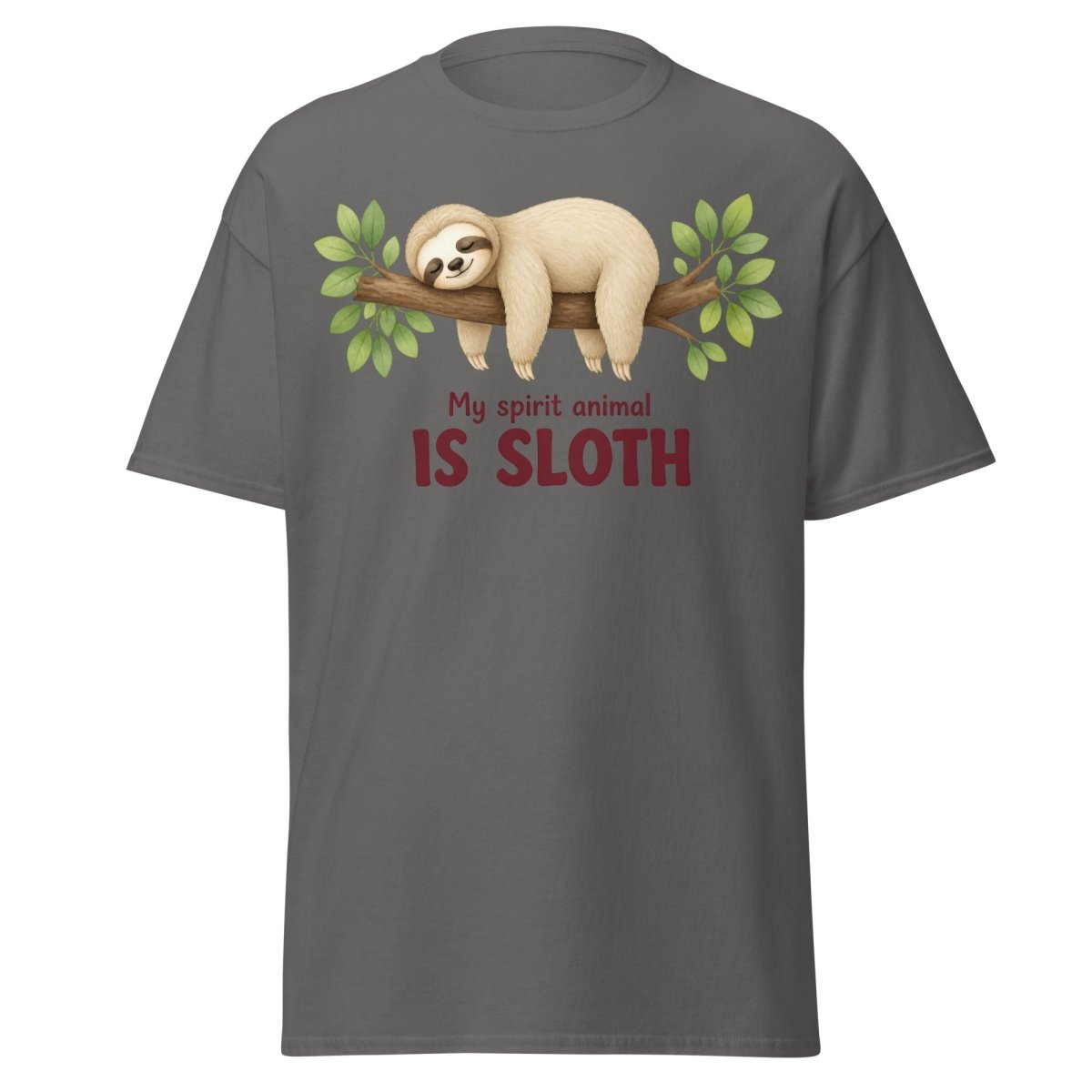 My Spirit Animal Is Sloth Funny Tee - Charcoal - TeeRipple