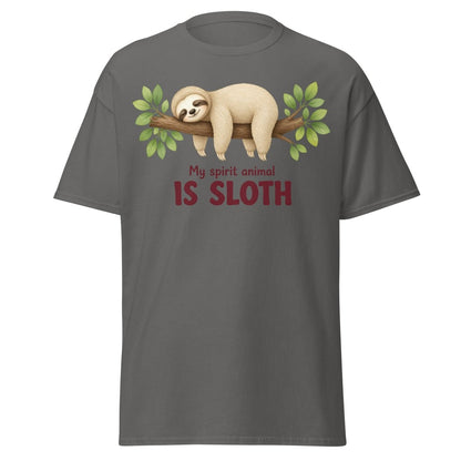 My Spirit Animal Is Sloth Funny Tee - Charcoal - TeeRipple