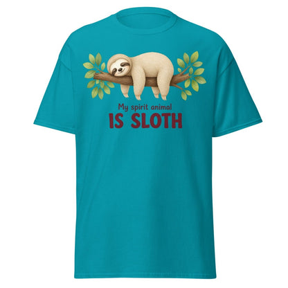 My Spirit Animal Is Sloth Funny Tee - Tropical Blue - TeeRipple