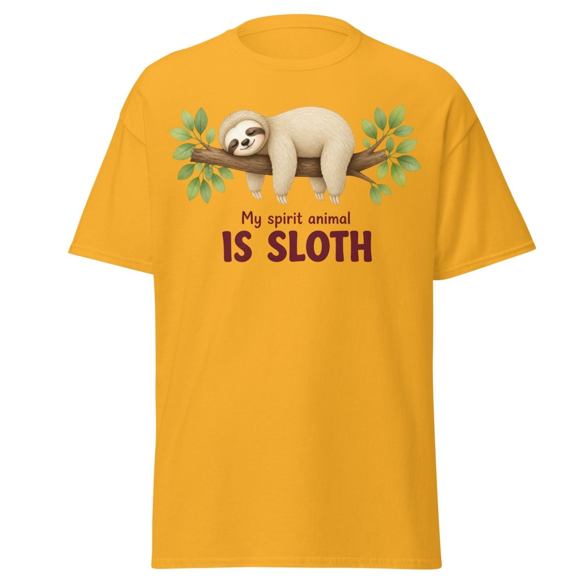 My Spirit Animal Is Sloth Funny Tee - Gold - TeeRipple