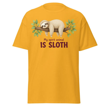 My Spirit Animal Is Sloth Funny Tee - Gold - TeeRipple