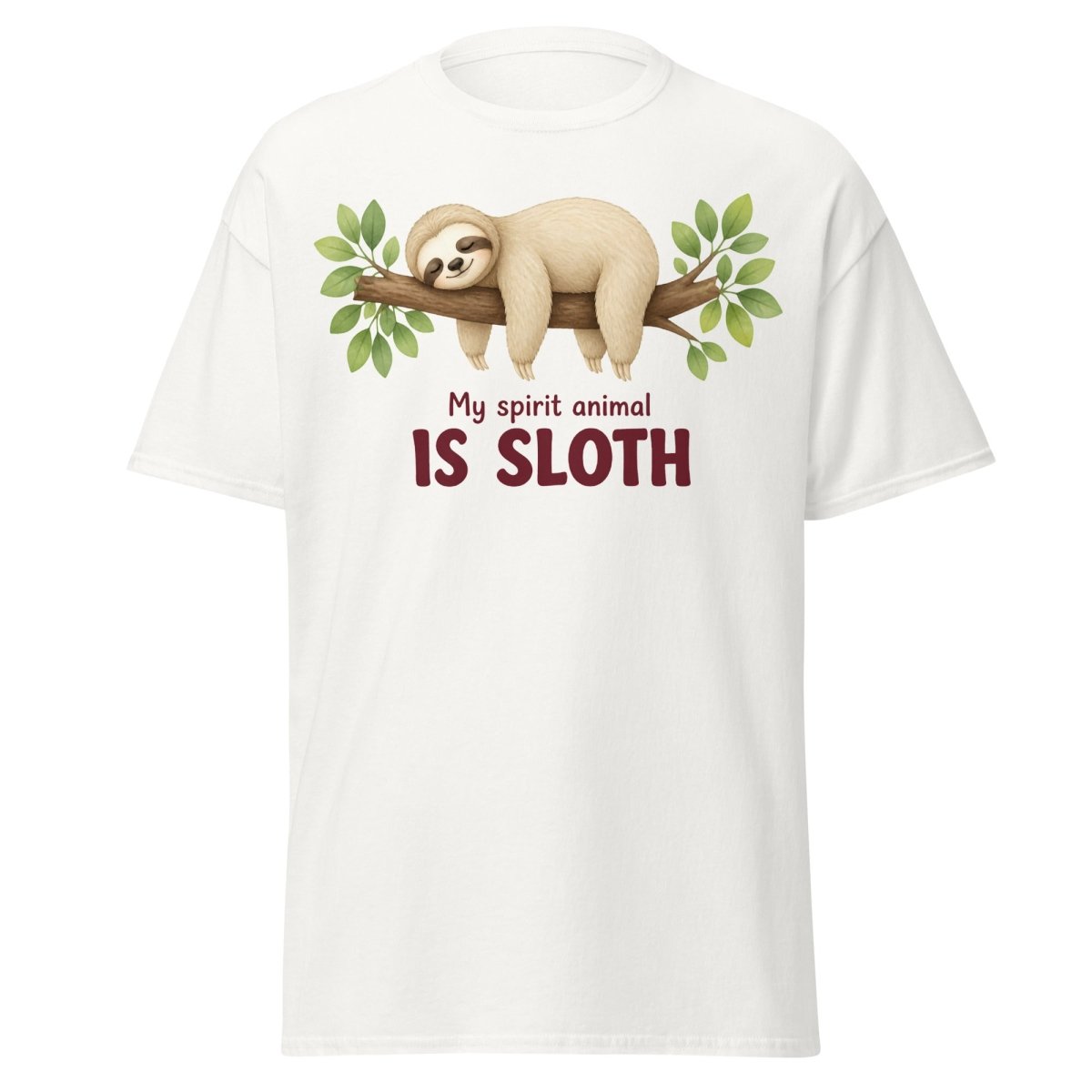 My Spirit Animal Is Sloth Funny Tee - White - TeeRipple
