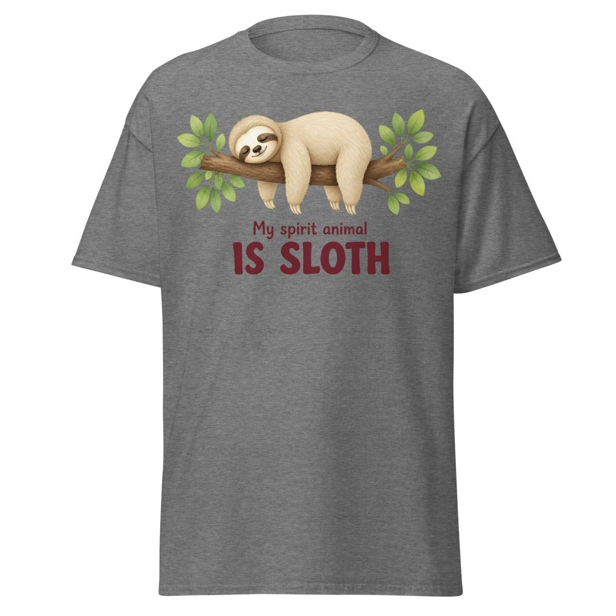 My Spirit Animal Is Sloth Funny Tee - Graphite Heather - TeeRipple