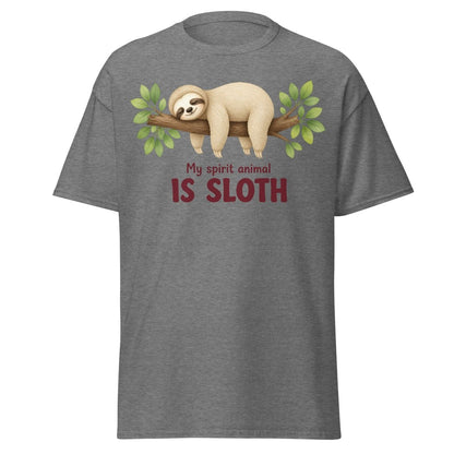 My Spirit Animal Is Sloth Funny Tee - Graphite Heather - TeeRipple
