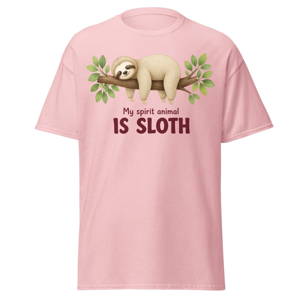 My Spirit Animal Is Sloth Funny Tee - Light Pink - TeeRipple