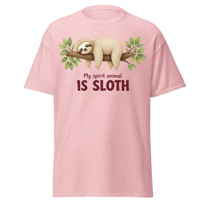 My Spirit Animal Is Sloth Funny Tee - Light Pink - TeeRipple