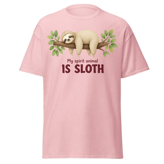 My Spirit Animal Is Sloth Funny Tee - Light Pink - TeeRipple