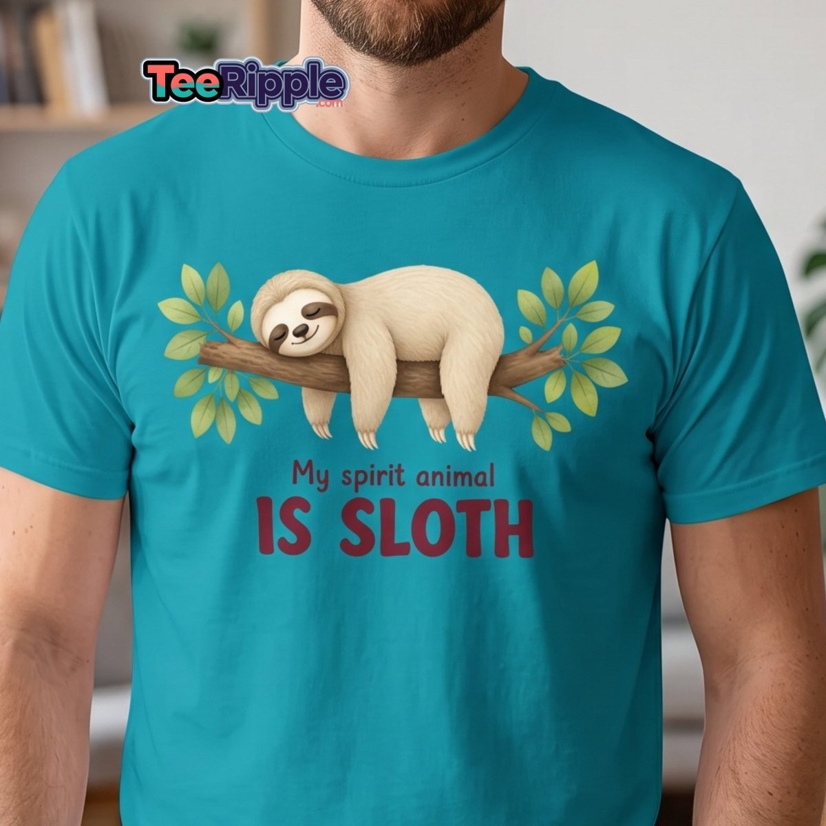My Spirit Animal Is Sloth Funny Tee - Sapphire - TeeRipple
