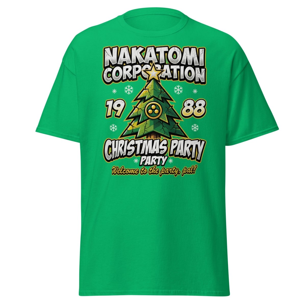 Nakatomi Corporation 1988 Christmas Party Die Hard T-Shirt - Irish Green - TeeRipple