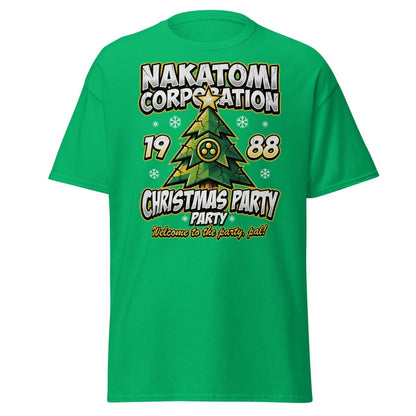 Nakatomi Corporation 1988 Christmas Party Die Hard T-Shirt - Irish Green - TeeRipple