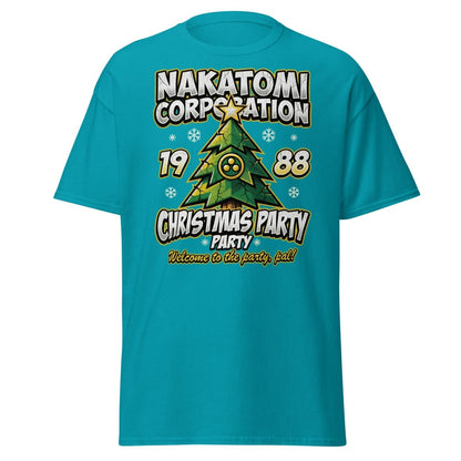 Nakatomi Corporation 1988 Christmas Party Die Hard T-Shirt - Tropical Blue - TeeRipple