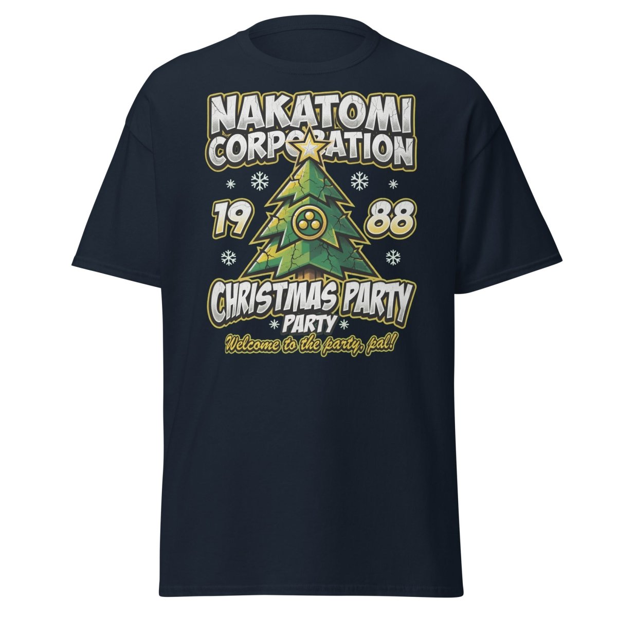 Nakatomi Corporation 1988 Christmas Party Die Hard T-Shirt - Navy - TeeRipple