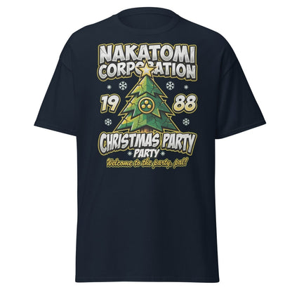 Nakatomi Corporation 1988 Christmas Party Die Hard T-Shirt - Navy - TeeRipple
