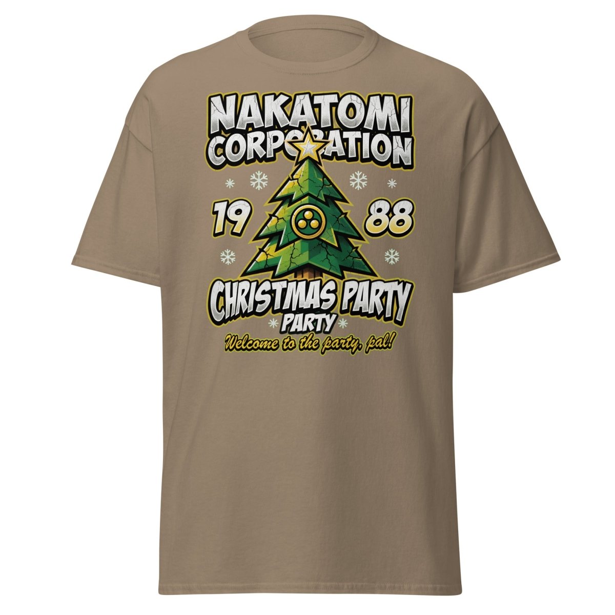 Nakatomi Corporation 1988 Christmas Party Die Hard T-Shirt - Brown Savana - TeeRipple