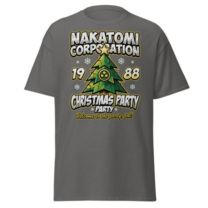 Nakatomi Corporation 1988 Christmas Party Die Hard T-Shirt - Charcoal - TeeRipple